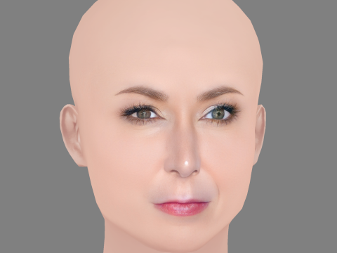 Głowa Elizabeth Marvel - No Hair - Głowa Low Poly do gry Model 3D