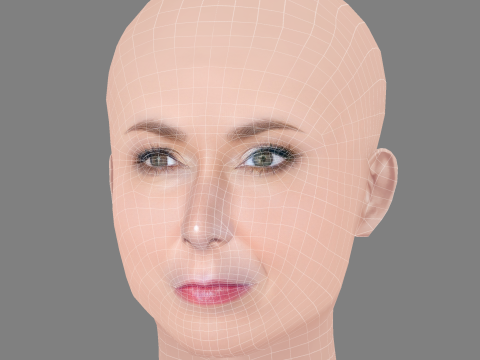 Głowa Elizabeth Marvel - No Hair - Głowa Low Poly do gry Model 3D