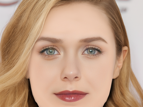Elizabeth Olsen Head - No Hair - Low poly head for game 3D Model