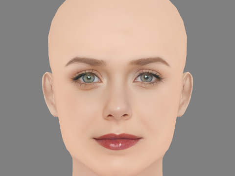 एलिजाबेथ ऑलसेन हेड - नो हेयर - गेम के लिए लो पॉली हेड 3D मॉडल