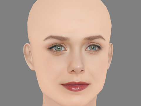 एलिजाबेथ ऑलसेन हेड - नो हेयर - गेम के लिए लो पॉली हेड 3D मॉडल