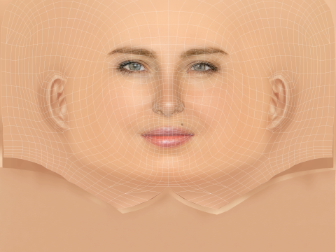 Elsa Pataky Head - No Hair - Laag poly hoofd voor wild 3D Model