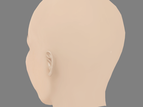 Голова Емілі Декен - без волосся - низькополігональна голова для гри 3D Модель