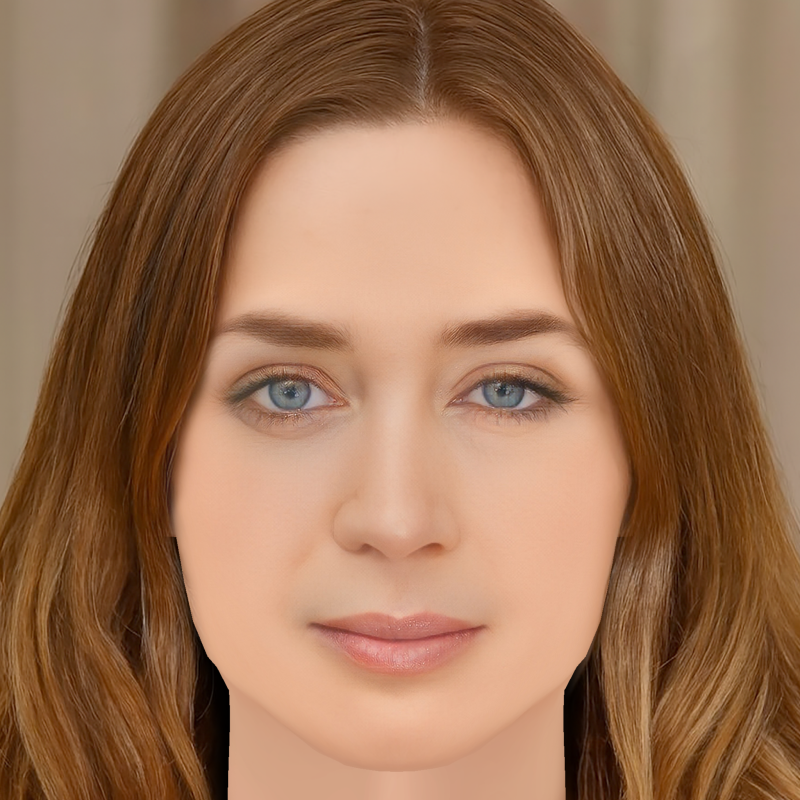 Emily Blunt Head - 无头发 - 游戏用低聚头 3D 模型 .c4d .max .obj .3ds .fbx .stl .blend 