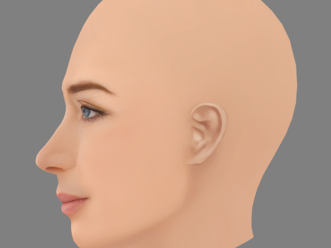 Emily Blunt Head - 无头发 - 游戏用低聚头 3D 模型