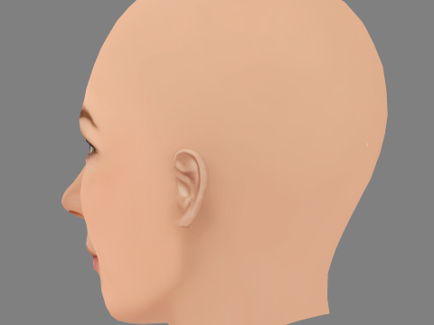 Emily Blunt Head - 无头发 - 游戏用低聚头 3D 模型