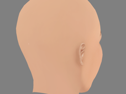 Emily Blunt Head - 无头发 - 游戏用低聚头 3D 模型