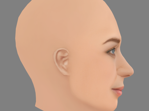 Emily Blunt Head - 无头发 - 游戏用低聚头 3D 模型