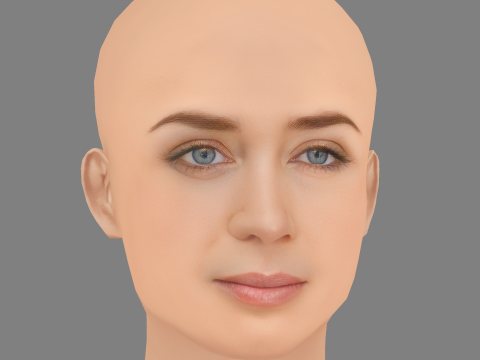 Emily Blunt Head - 无头发 - 游戏用低聚头 3D 模型