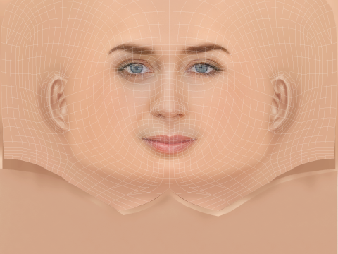 Emily Blunt Head - 无头发 - 游戏用低聚头 3D 模型