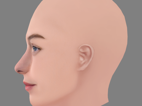 Emma Corrin Head - 无头发 - 游戏用低聚头 3D 模型