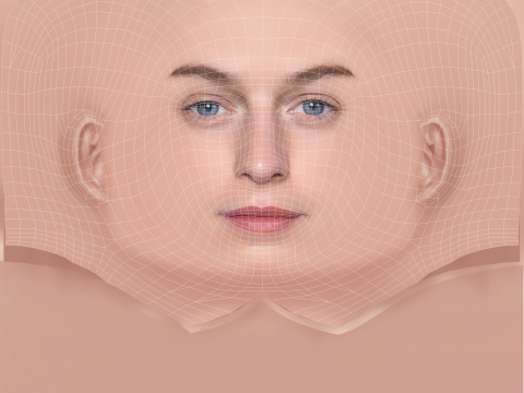 Emma Corrin Head - 无头发 - 游戏用低聚头 3D 模型