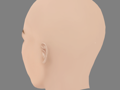 艾玛·洛克哈特头 - 无头发 - 低聚游戏头 3D 模型