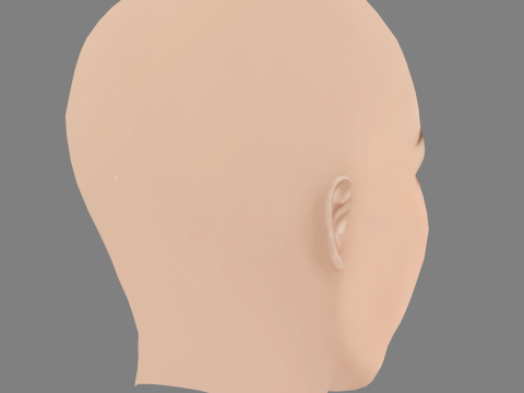 艾玛·洛克哈特头 - 无头发 - 低聚游戏头 3D 模型