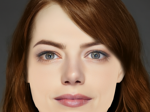 Emma Stone Head - No Hair - ゲーム用の低ポリヘッド 3Dモデル
