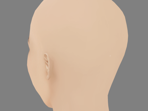 艾玛·斯通头 - 无头发 - 游戏用低聚头 3D 模型