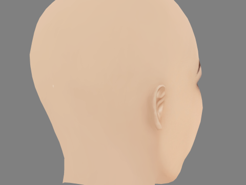 艾玛·斯通头 - 无头发 - 游戏用低聚头 3D 模型