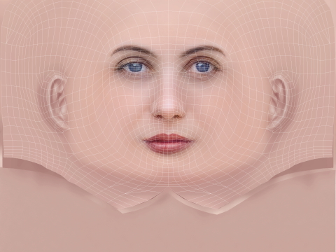 Emmanuelle Beart Head - Tanpa Rambut - Kepala poli rendah untuk permainan Model 3D