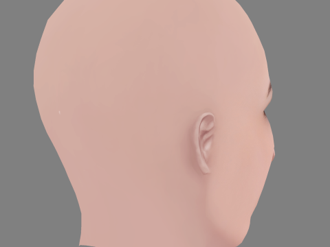 Emmanuelle Beart Head - Tanpa Rambut - Kepala poli rendah untuk permainan Model 3D