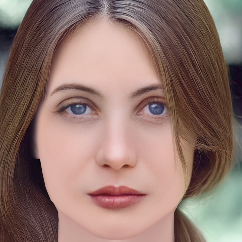 Emmanuelle Beart Head - Tanpa Rambut - Kepala poli rendah untuk permainan Model 3D .c4d .max .obj .3ds .fbx .stl .blend