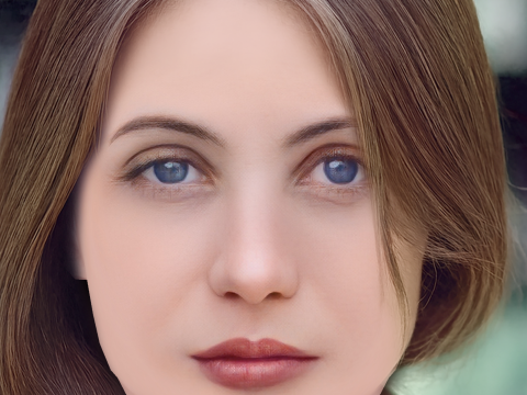 Emmanuelle Beart 頭 - 髪なし - ゲーム用の低ポリ頭 3Dモデル