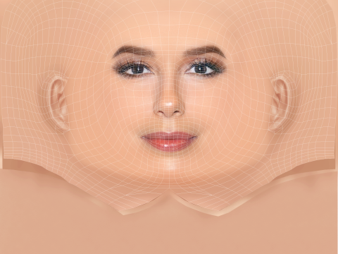 伊娃·朗格利亚头 - 无头发 - 低聚游戏头 3D 模型