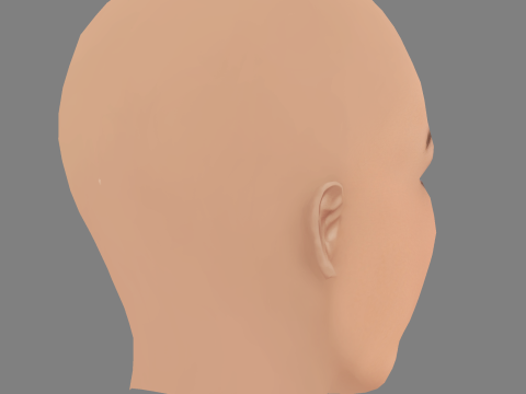 エヴァ・メンデスの頭 - 髪なし - ゲーム用の低ポリ頭 3Dモデル