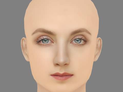 Evanna Lynch Head - No Hair - Tête low poly pour le jeu Modèle 3D