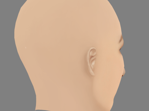 Evanna Lynch Head - No Hair - Tête low poly pour le jeu Modèle 3D