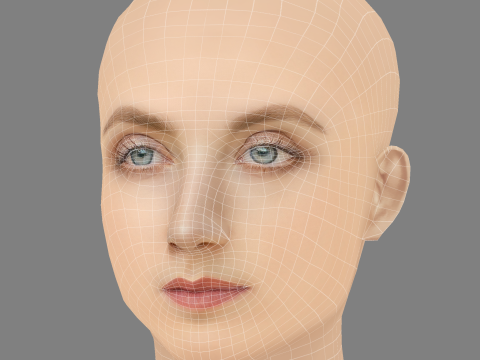 Evanna Lynch Head - No Hair - Tête low poly pour le jeu Modèle 3D