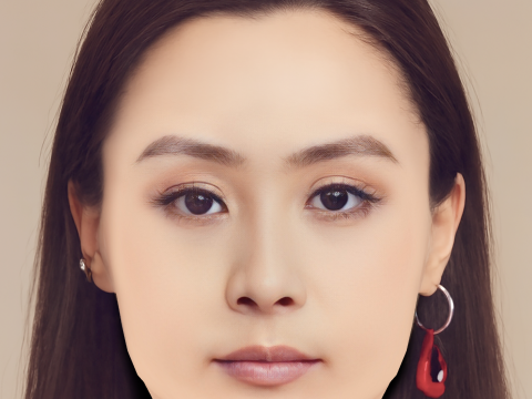 Fala Chen ヘッド - 髪なし - ゲーム用の低ポリヘッド 3Dモデル