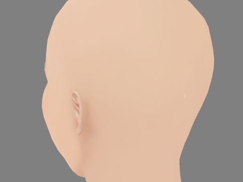 Głowa Fala Chen - Bez włosów - Głowa Low Poly do gry Model 3D