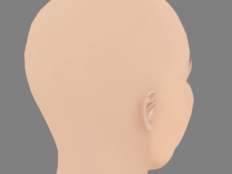 Głowa Fala Chen - Bez włosów - Głowa Low Poly do gry Model 3D