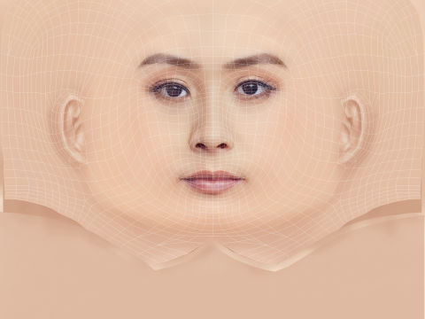 Głowa Fala Chen - Bez włosów - Głowa Low Poly do gry Model 3D