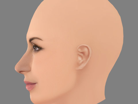 Głowa Famke Janssen - No Hair - Głowa Low Poly do gry Model 3D