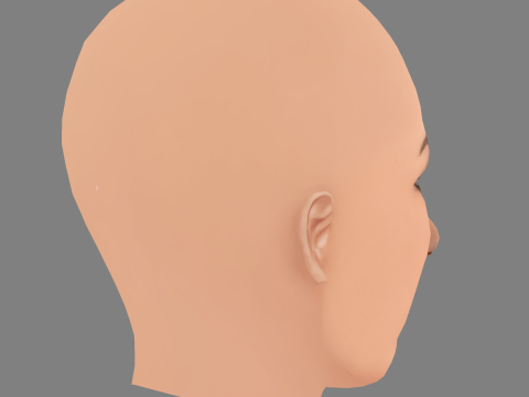 Głowa Famke Janssen - No Hair - Głowa Low Poly do gry Model 3D