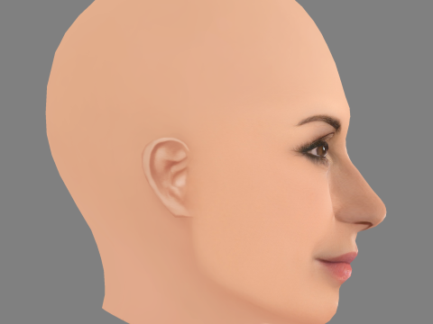 Głowa Famke Janssen - No Hair - Głowa Low Poly do gry Model 3D