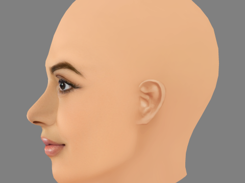 Farhana Bodi Head - 无头发 - 低聚游戏头 3D 模型