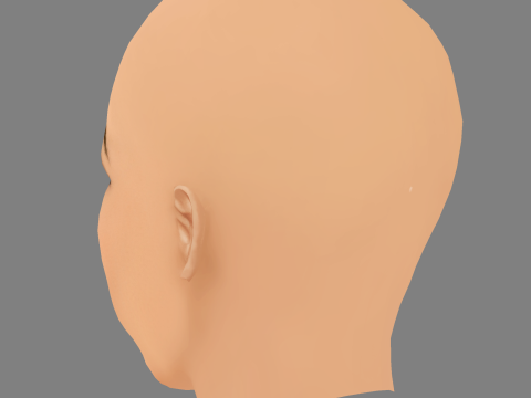 Farhana Bodi Head - 无头发 - 低聚游戏头 3D 模型