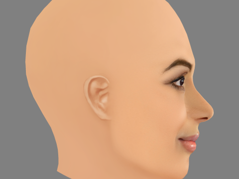 Farhana Bodi Head - 无头发 - 低聚游戏头 3D 模型