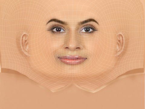 Farhana Bodi Head - 无头发 - 低聚游戏头 3D 模型