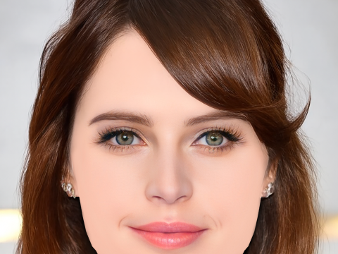 菲丽希缇·琼斯头 - 无头发 - 低聚游戏头 3D 模型