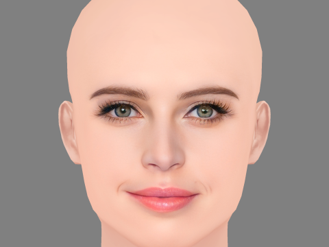 Felicity Jones Head - No Hair - Low poly head for game 3D Model