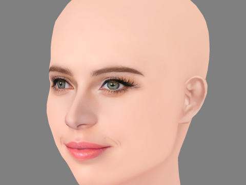 Felicity Jones Head - No Hair - Low poly head for game 3D Model