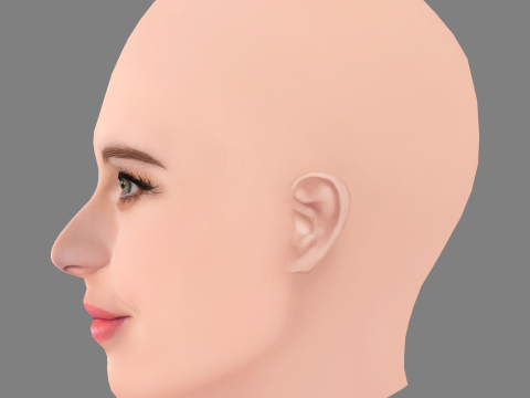 Felicity Jones Head - No Hair - Low poly head for game 3D Model