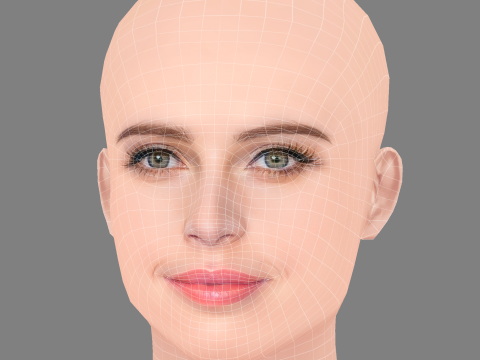 Felicity Jones Head - No Hair - Low poly head for game 3D Model