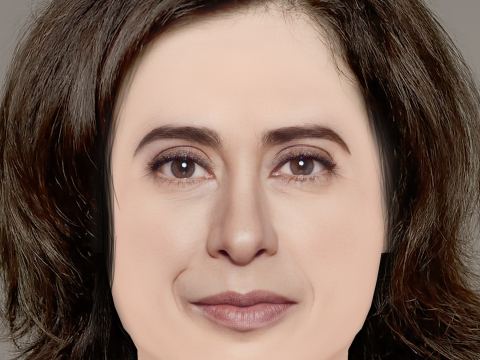 フェルナンダ トーレス ヘッド - 髪なし - ゲーム用の低ポリ頭 3Dモデル