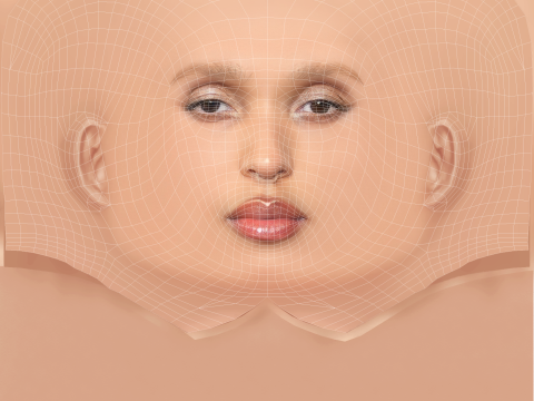 FKA ツイッグス ヘッド - 髪なし - ゲーム用の低ポリ頭 3Dモデル