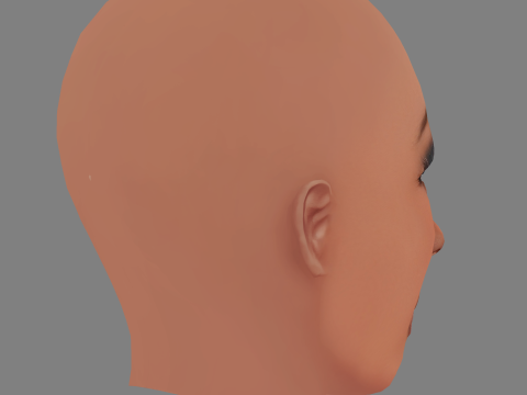 Flo Milli Head - Sem cabelo - Cabeça baixa poli para jogo Modelo 3D