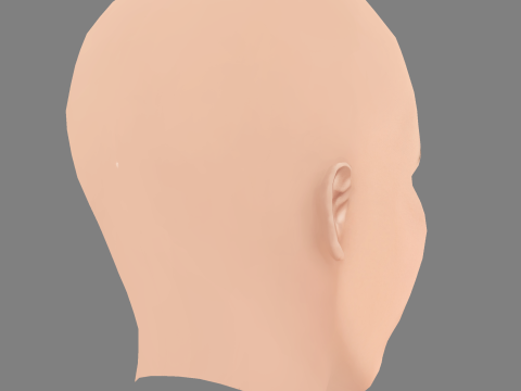 Franka Potente 헤드 - 머리카락 없음 - 게임용 로우 폴리 헤드 3D 모델